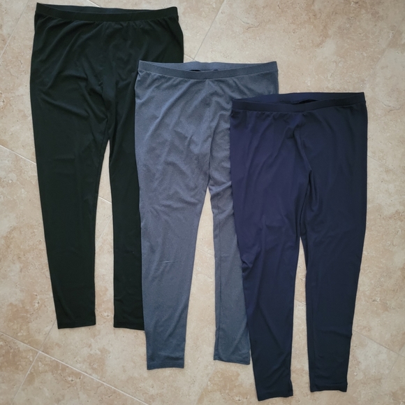 32 Degrees THREE PAIR XL Lightweight Baselayer Leggings Black, Gray, Dark Blue - Picture 7 of 8